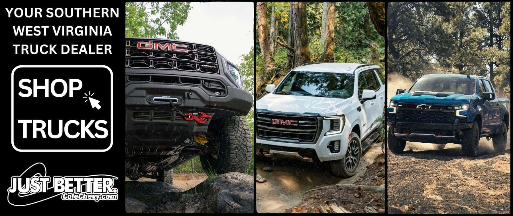 Shop trucks at Cole GMC WV in Bluefield WV